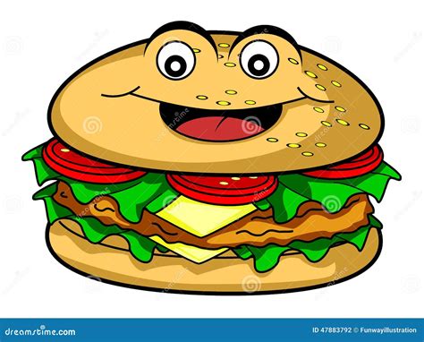 Burger Cartoon Stock Vector Illustration Of Drawing 47883792