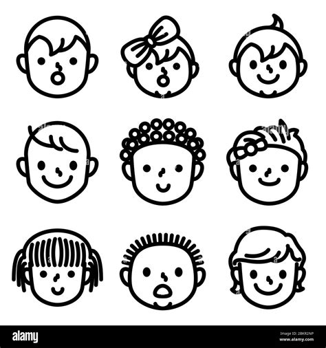 Conjunto De Iconos De Avatar Para Niños Vector Niños Y Niñas Imagen