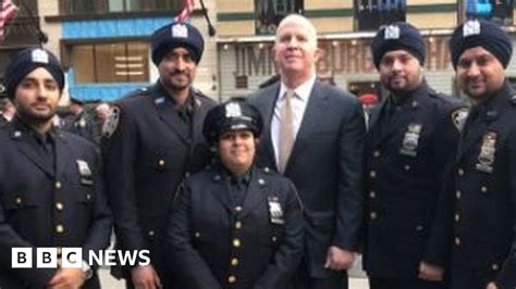 New Yorks Sikh Police Officers To Replace Hats With Turbans Bbc News