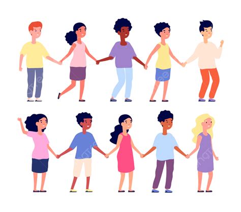 People Holding Hands Vector Art Png Kids Holding Hands People