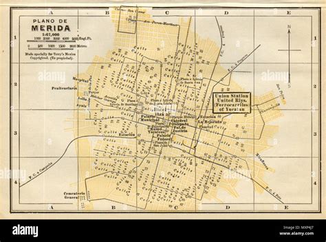 Plano De Merida Mexico Mapa De La Ciudad Citytown Plan 1935 Old