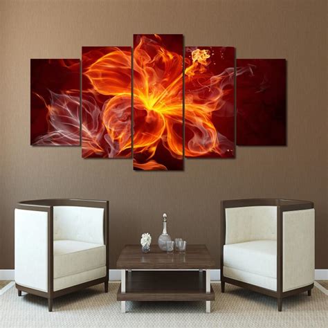 Fire Flower Abstract Panel Canvas Art Wall Decor Canvas Storm