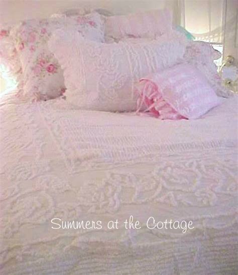 rachel ashwell white roses chenille comforter ruffles