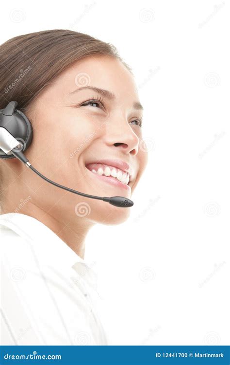 Call Center Woman With Headset Stock Photo Image Of Consultation