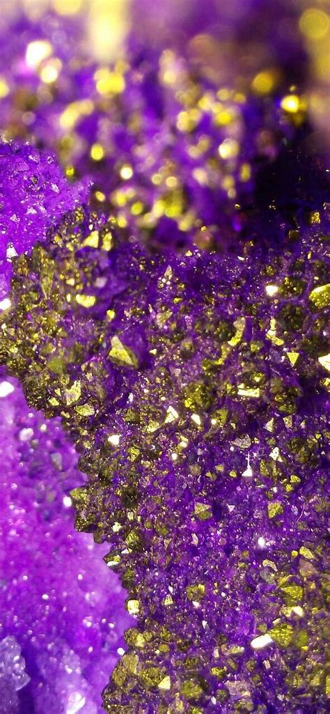 Crystals Glitter Gold Purple Sparkles Sparkling Hd Phone