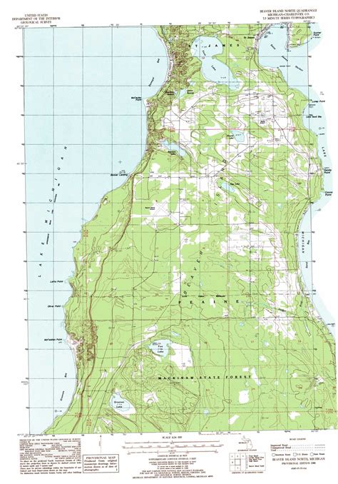 Beaver Island North Topographic Map 124000 Scale Michigan
