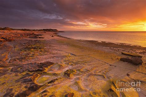 Sunset On The Coast Of Cape Range Np Western Australia Photograph By