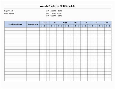 Free Work Schedule Template Of 10 Best Of Free Printable Blank Employee