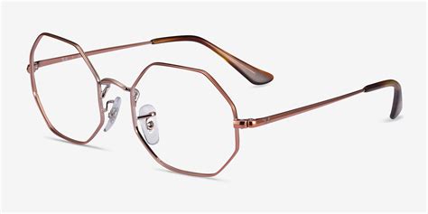 Ray Ban Octagon Geometric Bronze Frame Eyeglasses Eyebuydirect Canada