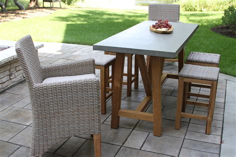 Composite Counter Height Dining Table With Teak Base