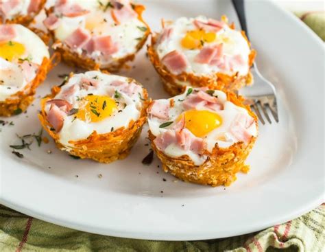 Sweet Potato Egg Nests With Canadian Bacon