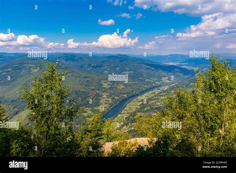 Landscape View From Tara Mountain In Serbia Europe On Drina River And