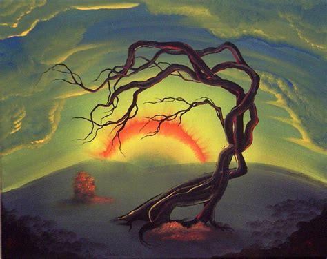 Sale Original Surreal Landscape Painting By Theirondogmercantile