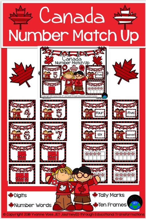 Canada Number Match Up Kindergarten First Day Curriculum Mapping