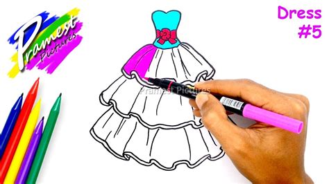 Keterangan untuk gambar cara menggambar baju pengantin no24. Gaun #5 | Cara Menggambar & Mewarnai Gambar Baju Anak ...