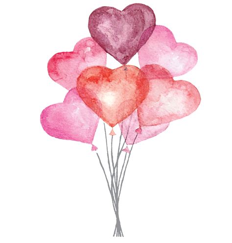 Watercolor Heart Balloons Wall Decor Bunch Of Balloons Vinyl Etsy