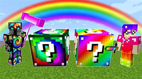 Popularmmos Pat And Jen Minecraft Rainbow Vs Spiral Lucky Block