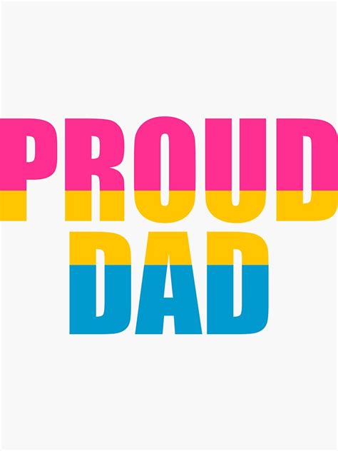 Proud Dad Pansexual Flag Pan Pride Fathers Day T Lgbt Sticker For