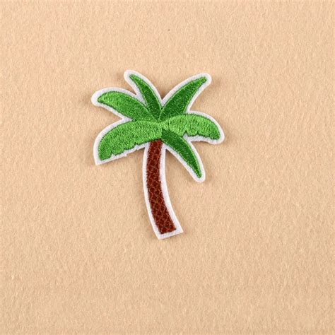 Embroidered Coconut Tree Patch For Clothes Iron Sewing Applique For