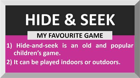 Few Lines About Hide And Seek Game 10 Lines On Hide And Seek Game