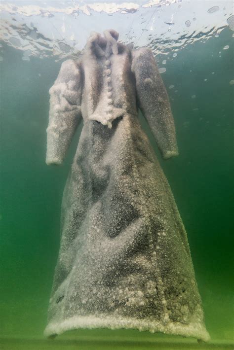 A 19th Century Dress Submerged In The Dead Sea Becomes Gradually Crystallized With Salt Colossal