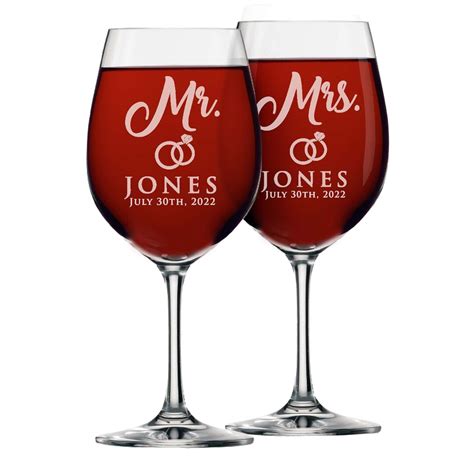 Custom Wine Glasses Personalized Wine Glasses Mr And Mrs Ts Mr And Mrs Glasses Etched