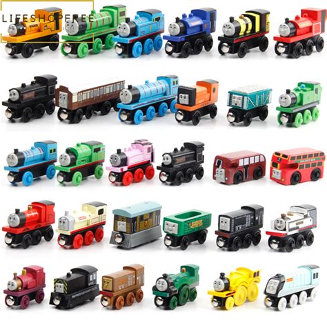 10pcslot Thomas And Friends Anime Wooden Railway Trainsthomas Trains