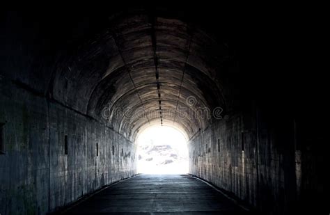 Long Dark Tunnel With Light At The End Stock Photo Image Of Times