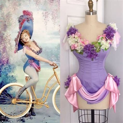 Marilyn Monroe Bicycle Costume 1900s Style Showgirl Pinup Burlesque
