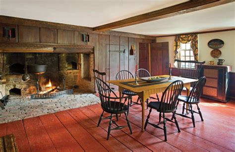 An Original 17thc Cooking Hearth Colonial Dining