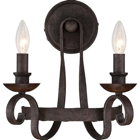 Quoizel Shire 1 Light Rustic Black Wall Sconce Shr8701rk The Home Depot