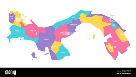 Panamá Mapa Político De Divisiones Administrativas Provincias