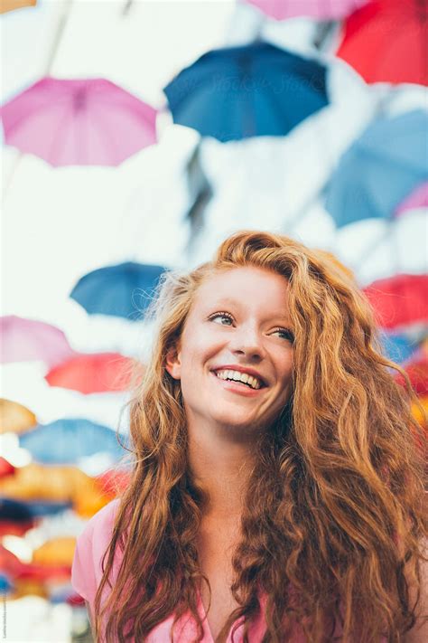 Portrait Of A Happy Redhead By Lumina