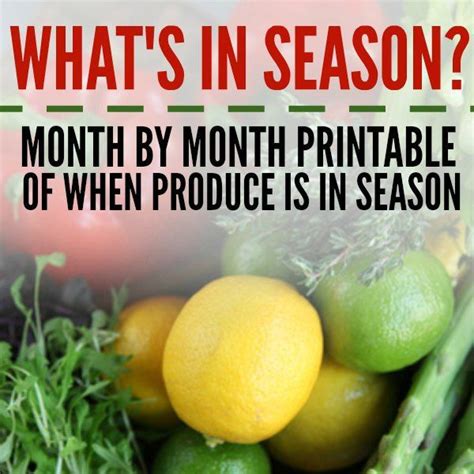 What Produce Is In Seasonseasonal Produce By The Month Whats In