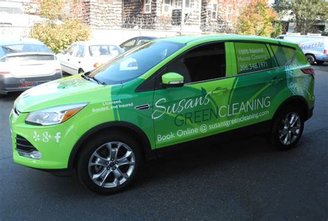 We also recommend that you remove and apply new vinyl wraps every three years. Green Clean Vehicle Wrap - Signs of Seattle