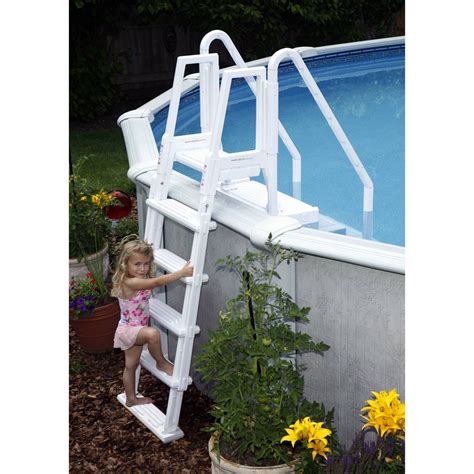 Easy Pool Step With Outside Ladder For Above Ground Pools Blue Wave