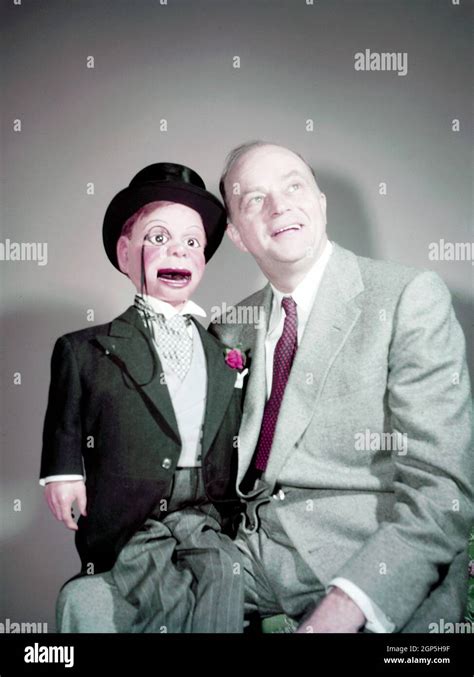 Edgar Bergen Right With His Ventriloquist Dummy Charlie Mccarthy