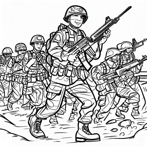 Desenhos De Impressionantes Soldados Do Exército Para Colorir E
