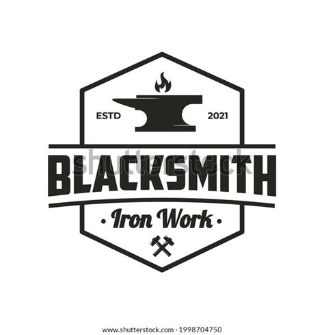 Blacksmith Iron Work Forge Logo Design Stock Vector Royalty Free