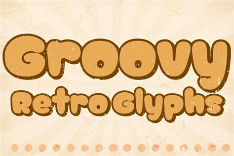 Groovy Retro Glyphs Font By Charmingbear59design · Creative Fabrica