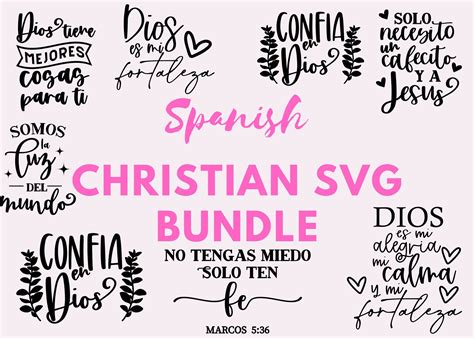 20 Spanish Christian Svg Bundle Spanish Svg Bundle Frases Etsy