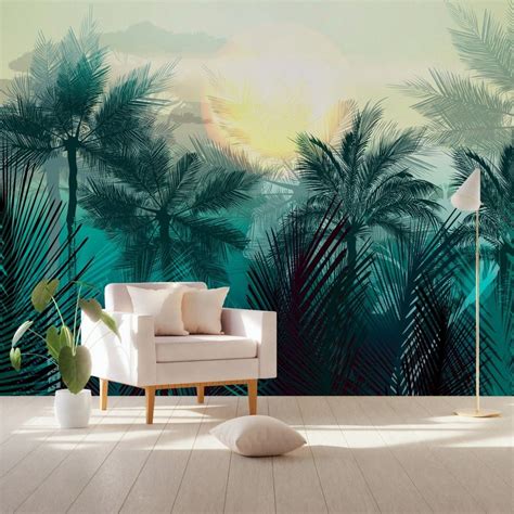 Tropical Palm Forest Wallpaper Mural Tree Wall Murals