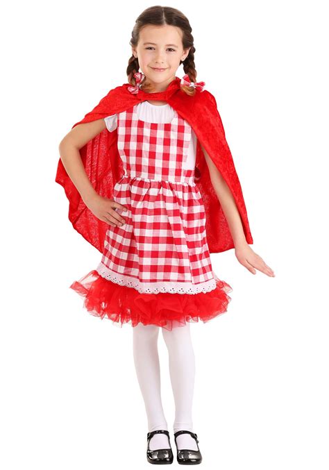 Girls Checkered Red Riding Hood Tutu Costume - Kids Little Red Riding ...