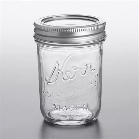 Kerr 501zfp 8 Oz Half Pint Regular Mouth Glass Canning Jar With Silver