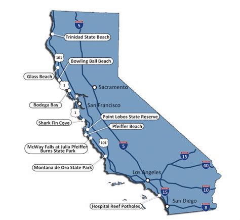 Beaches In California Map