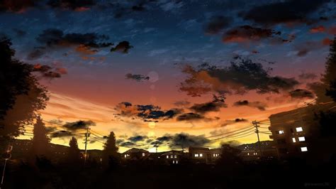 Anime Sky Sunrise Scenery 4k 42450 Wallpaper