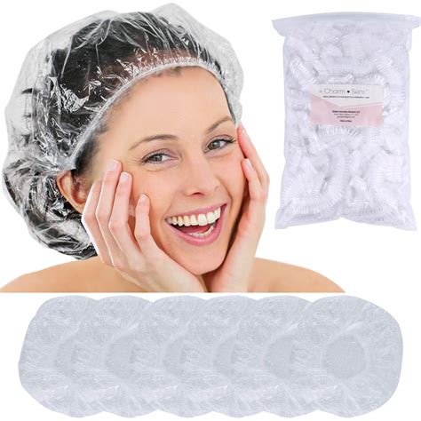 Buy Disposable Hair Plastic Shower Cap 50 And 100 Pack Clear Women Shower Caps Waterproof Bath
