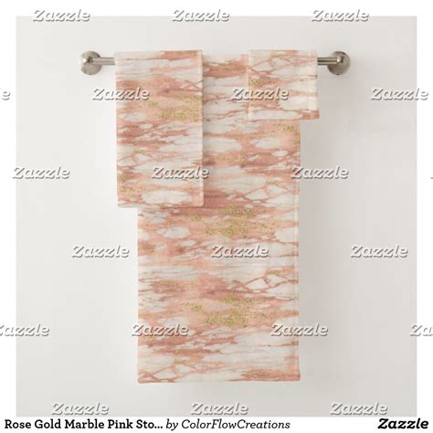 Rose Gold Marble Pink Stone Bath Towels Zazzle Stone Bath Rose