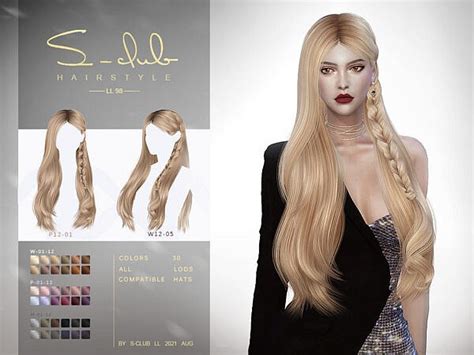 Braid Long Curly Hairstyle By S Club The Sims Resource Sims 4 Hairs