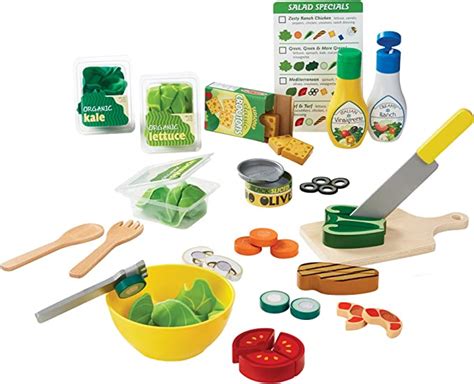 Melissa And Doug Slice And Toss Salad Play Food Set 52 Wooden And Felt